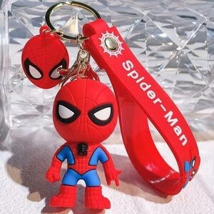 🍀Red Spider-Man Keychain/Bag Charm w/Strap • NWOT